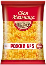 «Своя Мельница», макаронные изделия «Рожки №5», 400г