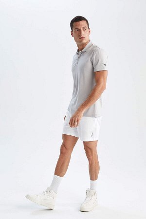 Облегающая спортивная футболка с короткими рукавами и воротником поло Defacto Fit