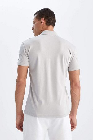 Облегающая спортивная футболка с короткими рукавами и воротником поло Defacto Fit