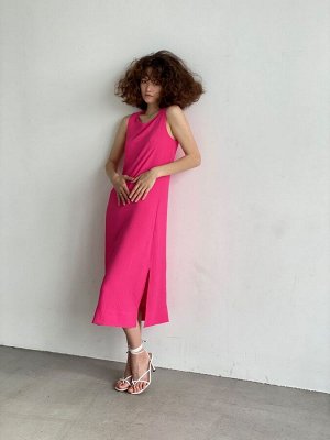 Martichelli Платье без рукавов с разрезами розовое