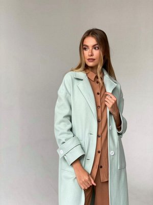 6087 Пальто-оверсайз небесно-голубое