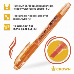 Набор текстовыделителей CROWN 4 шт., АРОМАТИЗИРОВАННЫЕ, АССОРТИ,"Multi Hi-Lighter", линия 1-4 мм, F-500-4