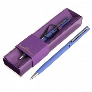 СИМА-ЛЕНД Ручка шариковая поворотная, 0.7 мм, Bruno Visconti Palermo, стержень синий, фиолетовый металлический корпус, в футляре