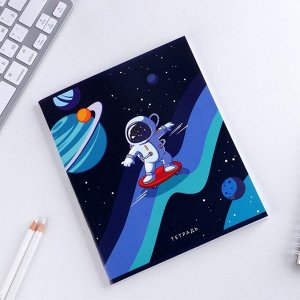 Тетрадь в клетку, 48 л., А5, на скрепке, блок №1 «Космос» МИКС