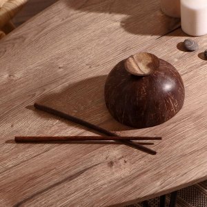 Тарелка с палочками из кокоса "Трапеза" 15х15х10 см