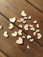 Деревянные сердечки для декора 15шт в наборе