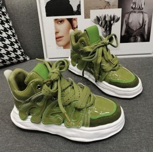 Дизайнерские кроссовки ,  зеленые