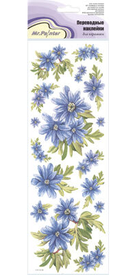 Наклейки Mr.Painter Переводные для керамики  Голубые цветочки
