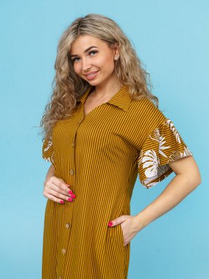 Платье женское "Горчичный"