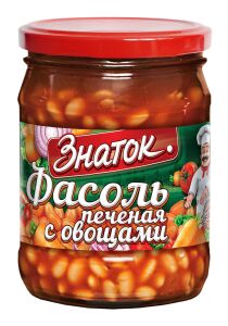 Фасоль белая печеная с овощами в т/с ЗНАТОК 480г ст/б (3440) 1/12, шт