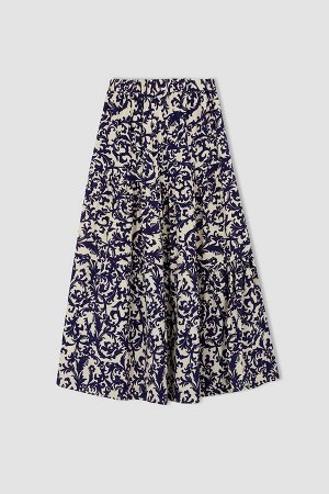 Макси-юбка из вискозы стандартного кроя с цветочным принтом