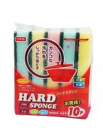 JP/ Okazaki Hard Sponge Губка кухонная, жесткая, 10шт.