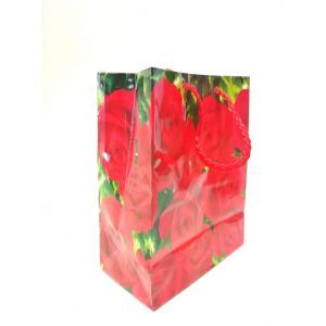 Пакет бумажный малый 145*115 Розы с листьями