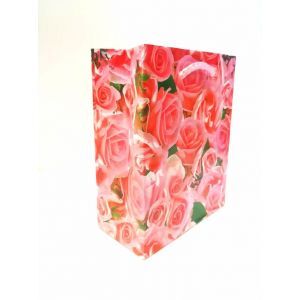 Пакет бумажный малый 145*115 Розы розовые