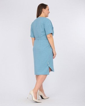 Платье Дорани/6-1339 - 22-116 голубой, клетка
