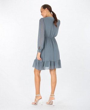 Платье Анжелика/6-1315 - 71-100 серый, горох
