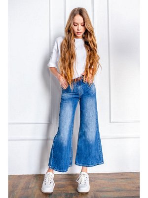 Брюки джинсовые с ремнем для девочки