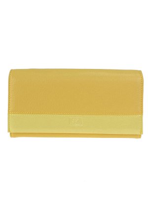 Женский кошелёк-портмоне из мягкой натуральной кожи, цвет желтый