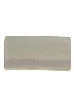 Женский кошелёк-портмоне из мягкой натуральной кожи, цвет серый