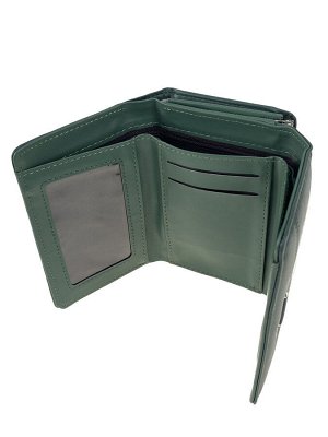 Женский кошелёк с фермуаром из искусственной кожи, цвет зеленый