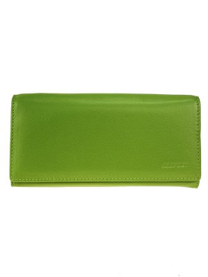 Женский кошелёк-портмоне из мягкой натуральной кожи, цвет зеленый