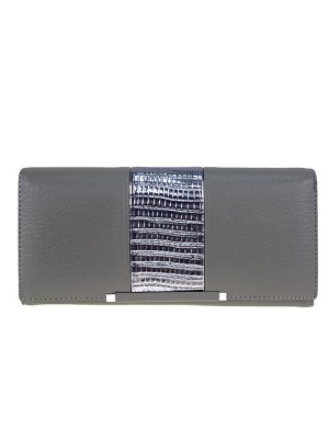 Женский кошелёк-портмоне из искусственной кожи, цвет серый