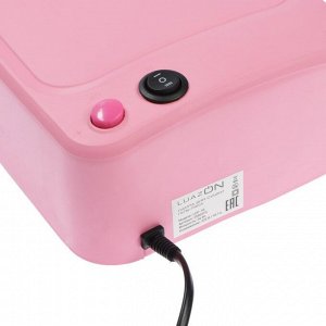 Лампа для гель-лака Luazon LUF-10, UV, 36 Вт, 3 диода, таймер 120 с, 220 В, розовая