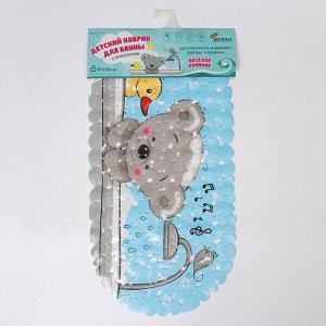SPA-коврик для ванны на присосках «Мишка в ванне», 36x69 см