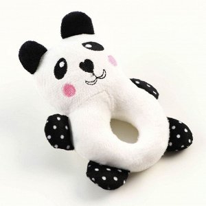 Игрушка мягкая для собак "Панда-пончик", пищащая, 17 см