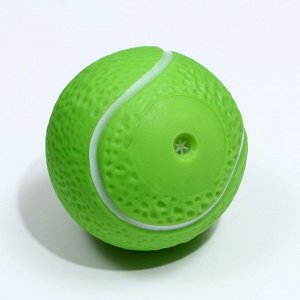 Игрушка пищащая "Теннисный мяч" для собак, 7,5 см, зелёная