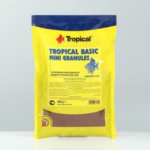 Корм для рыб  Tropical Basic Mini Granules, пакет, тонущие гранулы,  300 г