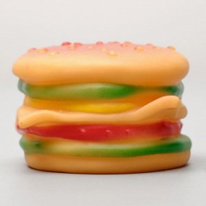 Игрушка пищащая "Гамбургер" для собак, 8,5 см, микс цветов