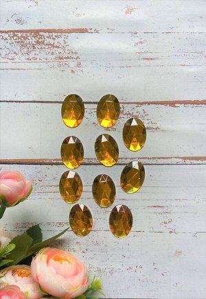 Кабошоны пластик овал граненный 25*18мм 10 шт