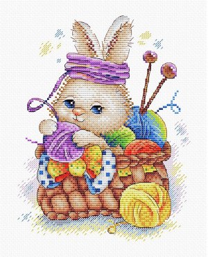 Набор для вышивания крестиком на канве от торговой марки «Жар-Птица» М-651 «Рукодельный кролик».