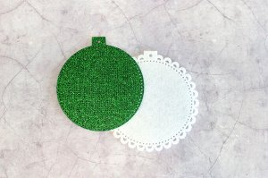Набор для вышивания на глиттированном фетра Т-975 «Новогодний шар «С новым годом»»
