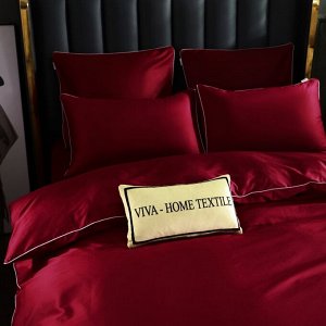 Viva home textile Комплект постельного белья Однотонный Сатин Премиум на резинке OCPR013