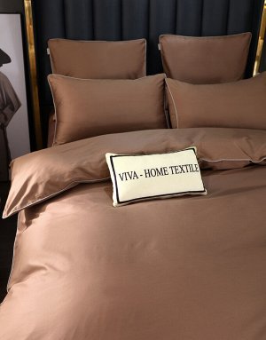 Viva home textile Комплект постельного белья Однотонный Сатин Премиум на резинке OCPR015