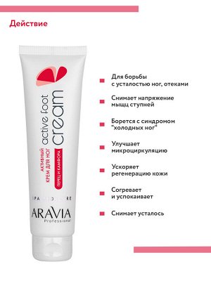 ARAVIA Professional Активный крем для ног с камфарой и перцем Active Foot Cream, 100 мл   НОВИНКА