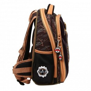 Рюкзак каркасный Across, 35 х 28 х 15 см, наполнение: мешок, пенал, фиолетовый/оранжевый