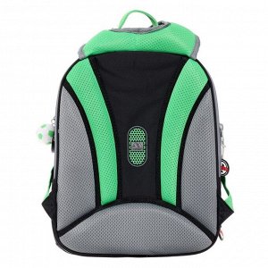 Рюкзак каркасный Across, 36 х 28 х 11 см, наполнение: мешок, брелок, серый/зеленый