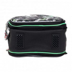 Рюкзак каркасный Across, 36 х 28 х 11 см, наполнение: мешок, брелок, серый/зеленый