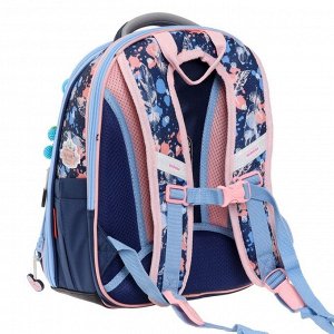 Рюкзак каркасный Across, 36 х 28 х 11 см, наполнение: мешок, брелок, синий/розовый