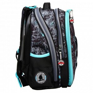 Рюкзак каркасный Across, 36 х 29 х 17 см, наполнение: мешок, брелок, синий/голубой