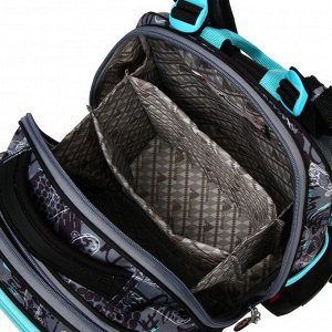 Рюкзак каркасный Across, 36 х 29 х 17 см, наполнение: мешок, брелок, синий/голубой