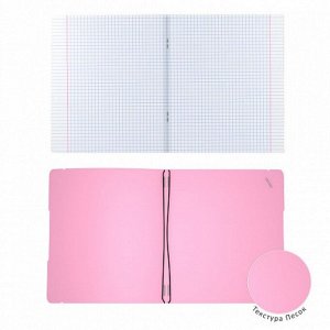 Тетрадь 96 листов в клетку, ErichKrause, FolderBook Pastel, на резинке, сьемная розовая пластиковая обложка, блок офсет, белизна 100%