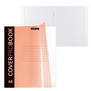 Тетрадь А5+, 48 листов в клетку ErichKrause "Neon", пластиковая обложка фактура «песок», блок офсет, белизна 100%, оранжевая