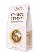 СМЕСЬ СЕМЯН &quot;ДЕРЕВЕНСКАЯ&quot; (лён белый, тыквенные семечки, семена подсолнечника, кунжут чёрный)