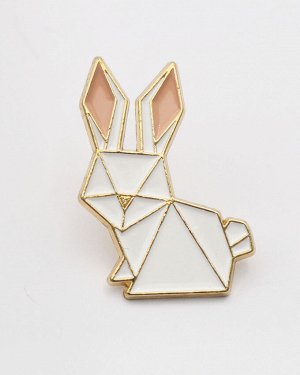 Металлический значок "Оригами" Кролик