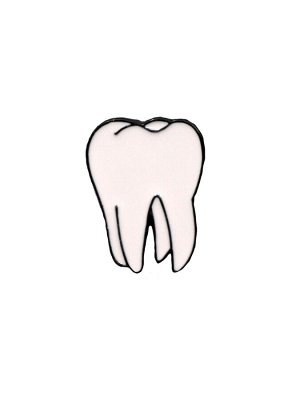 Металлический значок "Зуб" 1.4*2 см