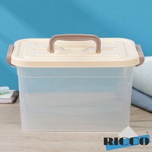 Контейнер для хранения с крышкой RICCO, 6,5 л, 31x20x18 см, цвет бежевый